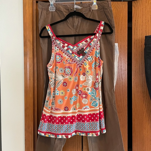 Trulli size L floral sleeveless tank top - Picture 2 of 7